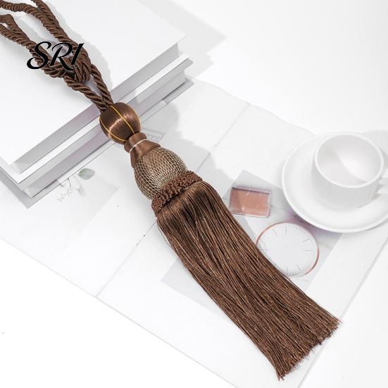 Long Fringe Curtain Holders 1 Pair Tassel Tiebacks Decorative Ties Elegant Fringed for Window Curtains Door Home Decor