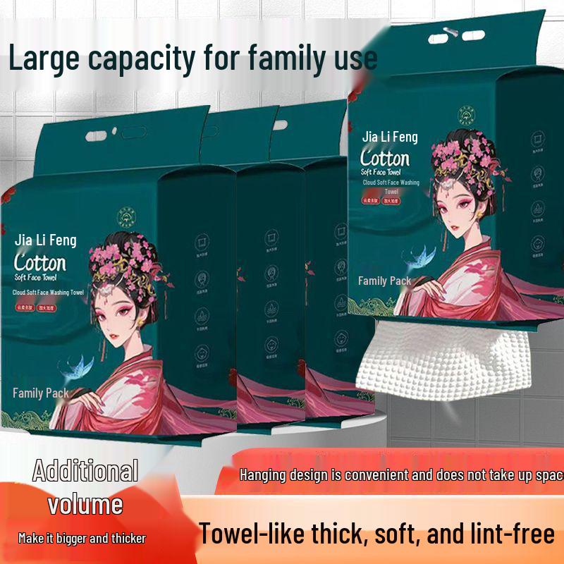 Jialifeng Wall-Mounted Disposable Cotton Washcloth - Thick, Soft, Absorbent Towel for Face Wash. 20x18