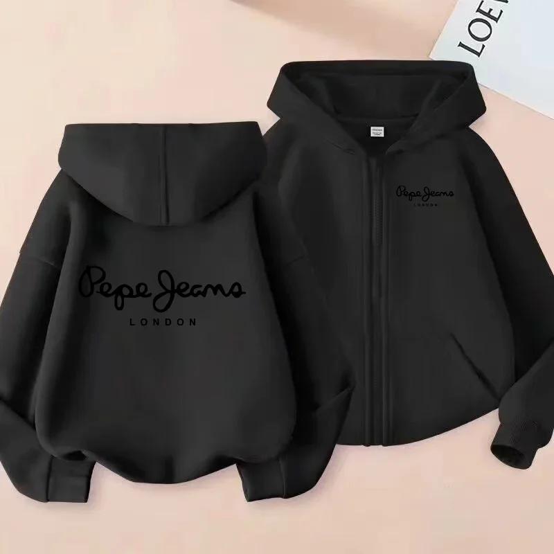 Cardigan Felpa con Cappuccio e Zip per Bambini Felpa Stile Ragazzi Ragazze 3-12 Anni Marca Top Sportivo Moda Casual Affascinante Ampio Cappotto Vestiti