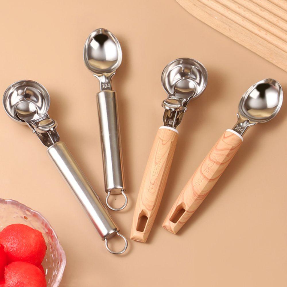 Trigger Release Spring-loaded Ice Cream Scoop Stainless Steel Fruit Scoop Fruit Ball Digger Home
