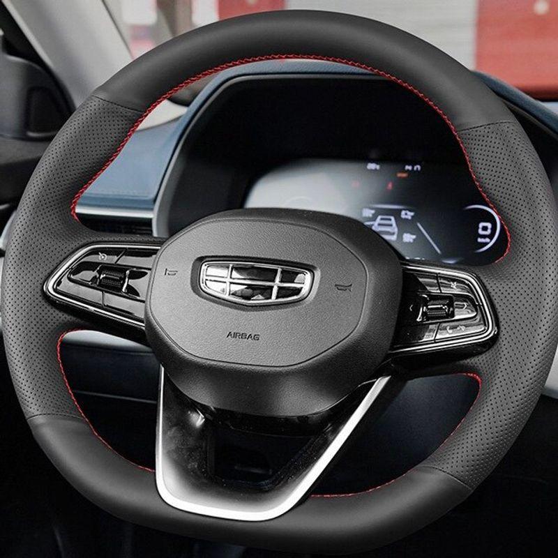 Applicable to Geely Car Steering Wheel Cover Leather Hand Sewing 22 Year 22 Emgrand Emgrand L Special Car Dedicated Steering Wheel Cover
