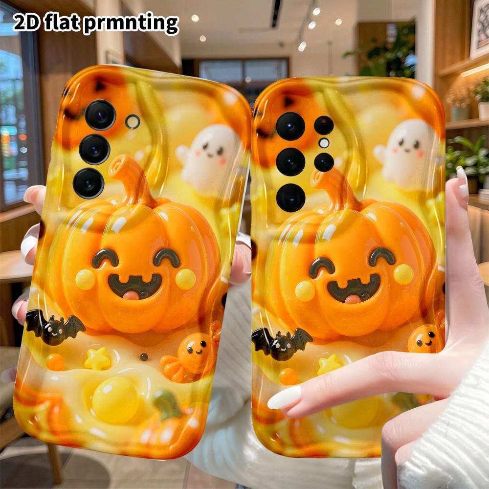 Phone Case: 2D Flat Design Suitable for Samsung Galaxy A34 A35 M05 M06 S20 S22 S21 FE Plus 5G Protective Case, Halloween Pumpkin, Christmas, Perfect H