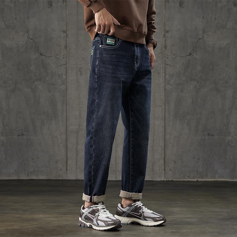 Fashion Stretch Jeans Slim Fit Men's Denim Men's Pants Student Youth Daily Tapered Small Straight Daddy Pants