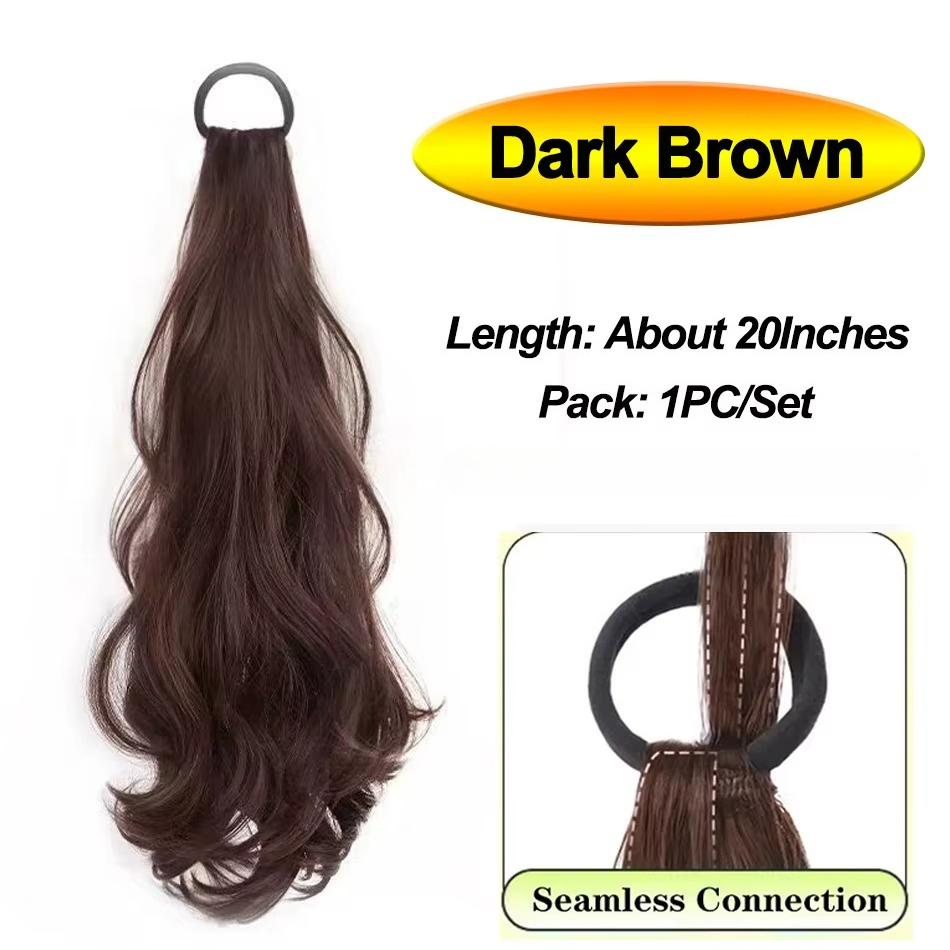 Synthetic Wig Ponytail Long Wavy Ponytail Hair With High Elasticity Rubber Band Heat Resistant Hairpiece For Daily Use