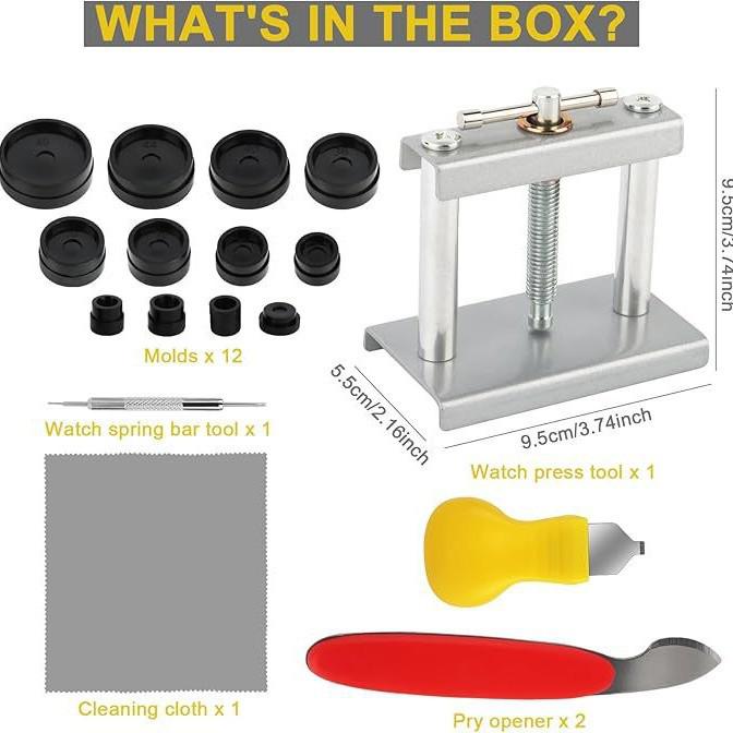 Customized Mechanical Watch Caseback Press and Battery Replacement Tool Set