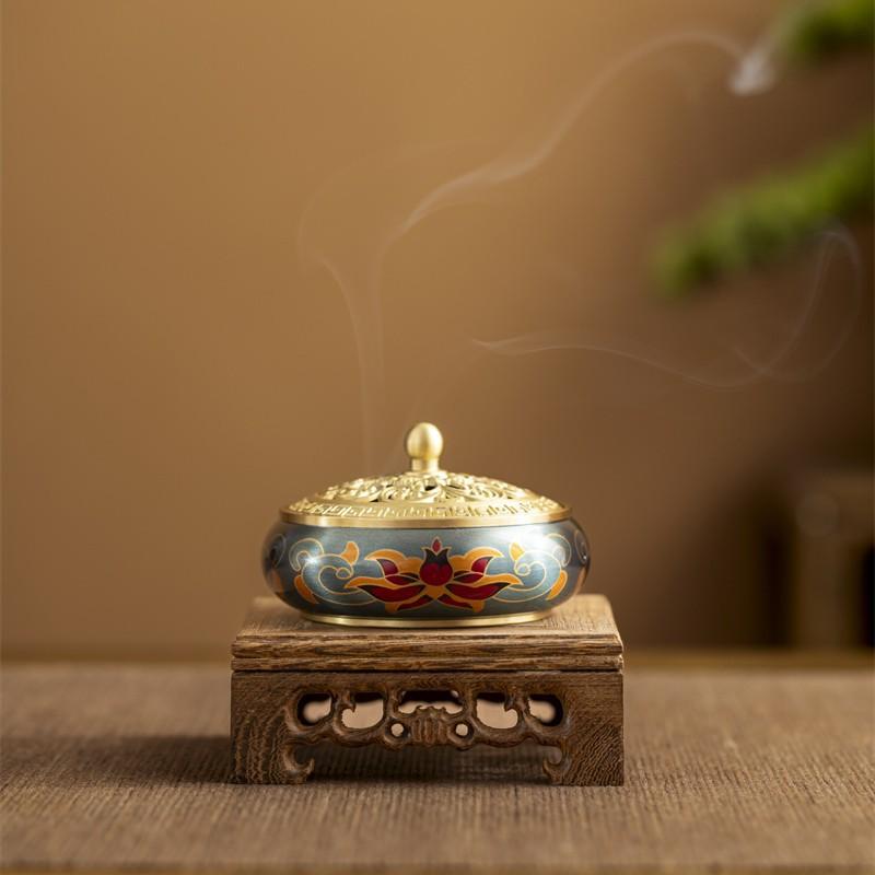 Ceramic Incense Burner with Incense Handmade Smudging Burn Bowl for Stick or Coil Incense Sage Cones Frankincense and Mosquito