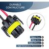 Pack-2 H11 Socket Wire Harness Connectors, Waterproof Fog Light Harness Plug, Multi-Purpose Pigtail Adapter Plug, For Fog Light High Low Beam Bulb