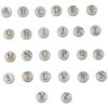 52 Pcs Round Alphabet Loose Beads White A-Z Letter Beads Charm  for Bracelets