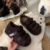 Ugly cute shell head German training shoes women's 2025 new retro matte leather Velcro big head board shoes foreign style women's single shoes