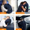 Inflatable Travel Pillow Airplane Neck Pillow with 360 Chin Support Portable Ergonomic Head Support for Flight Train Car Office