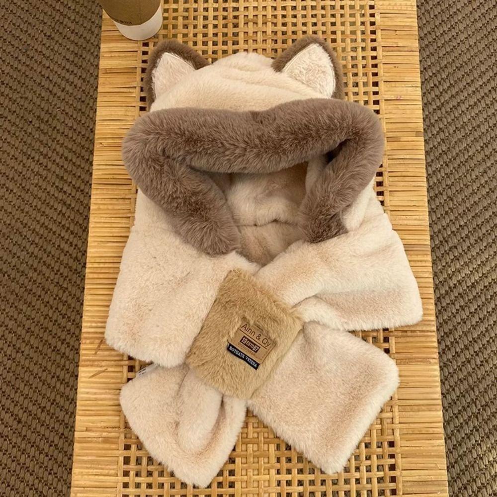 Cartoon Hat Ear Protection Hat Beanie Hat Winter Cap Fashion Hooded Scarf Streetwear