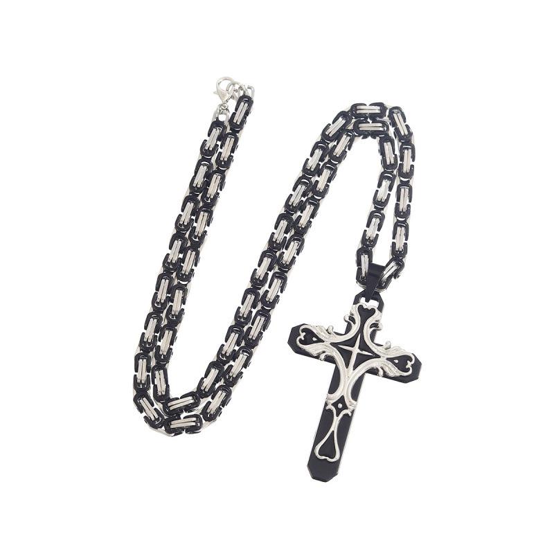 Trendy Multi-Color Enamel Cross Layered Pendant Necklace