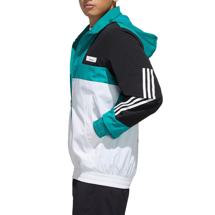 Adidas Neo Jackets Men's White Green Multicolor Hooded Moderate Workwear GE5499