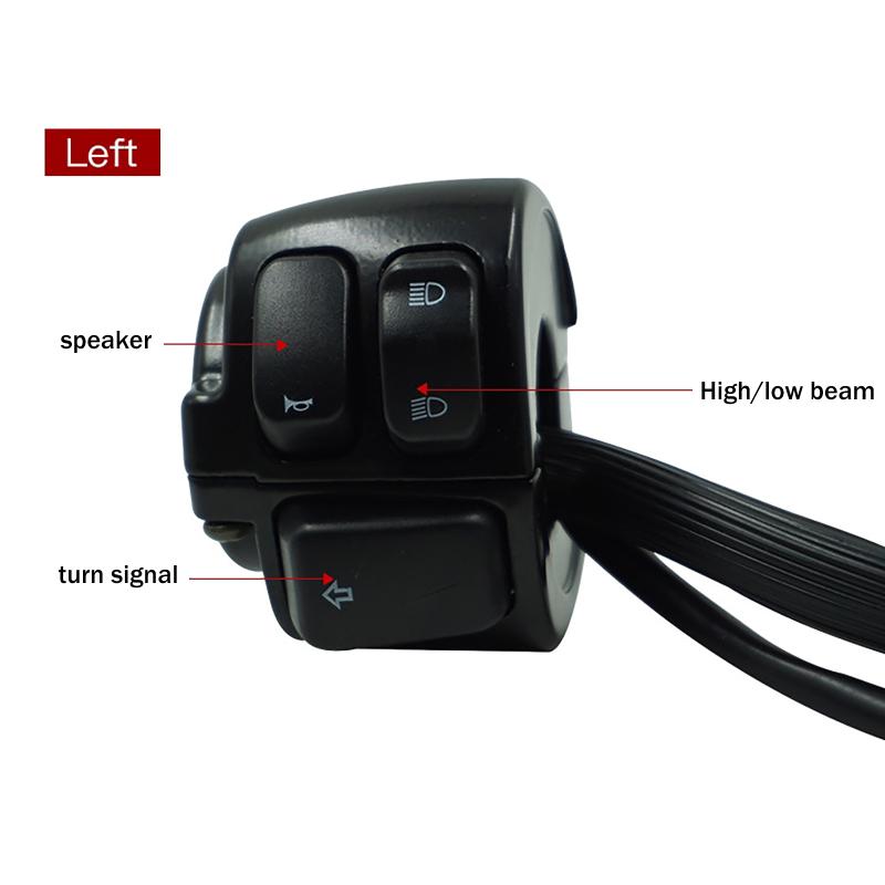 1/2Pcs 25Mm Motorcycle Handlebar Control Switches Kill Start Turn Signal Switch Button With Wiring Harness For 50Cc90Cc110Cc