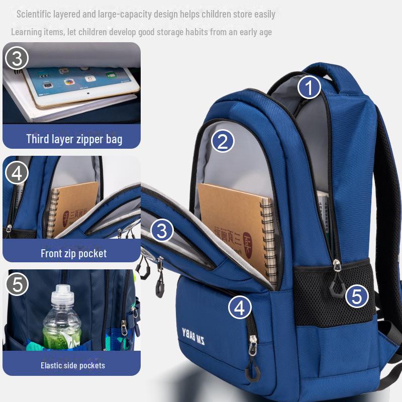 New Large Capacity Backpack for Elementary Students, Boys & Girls Grades 1-6 - Casual, Unique Design