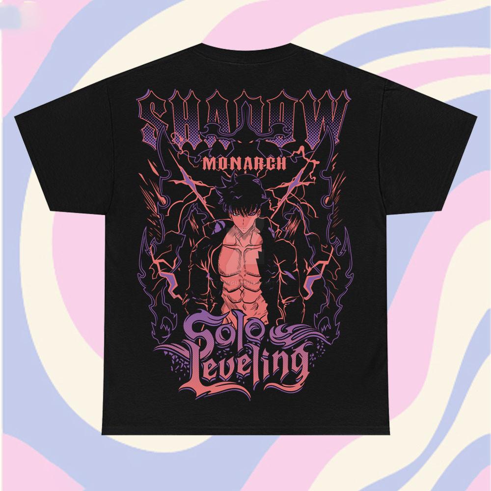 

SOLO LEVELING Anime Back print Graphic Tee Unisex Anime Manga T Shirt S-4XL 4XL