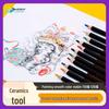 Ceramic Underglaze Oil-Based Colored Pencils, 12 Colors for Bisque Pottery Painting & Clay Play