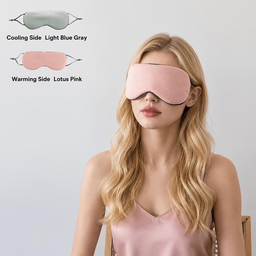 1Pc Double-sided Cool and Warm Dual-use Breathable Ice Silk Summer Eye Mask Blocks Light Without Pressing The Eyes Protect Sleep