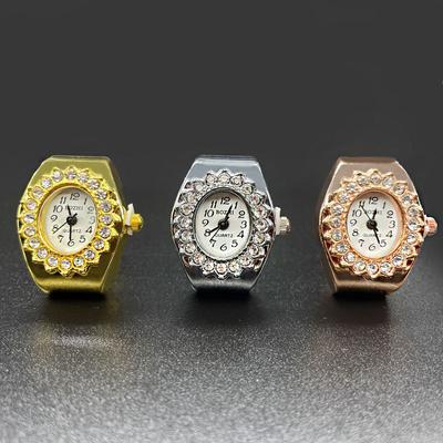 Finger Ring Watch Silver Color Ring Watch for Women Men Unique Design Vintage Retro Ring Watch
