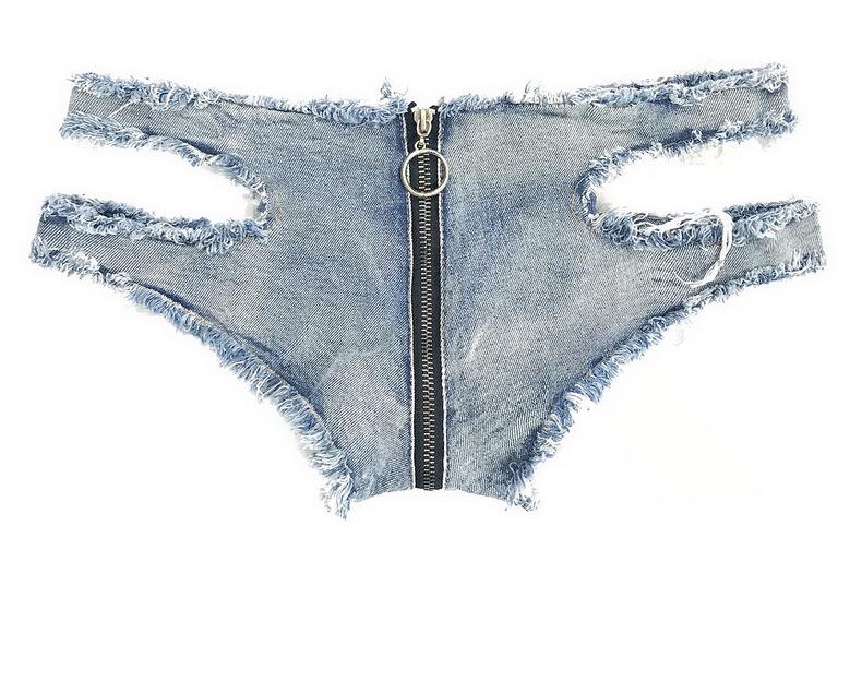 Autumn Women's Sexy Low Waist Ripped Denim Shorts
