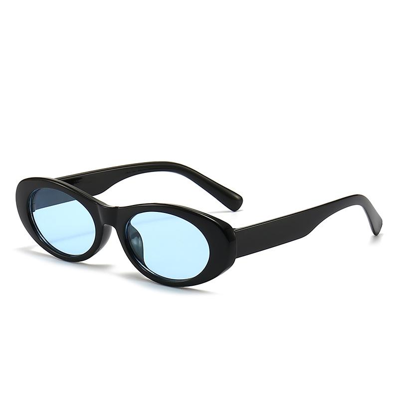 New fashion oval frame sunglasses women's trend street shot glasses European and American retro personality cat eye sunglasses women
