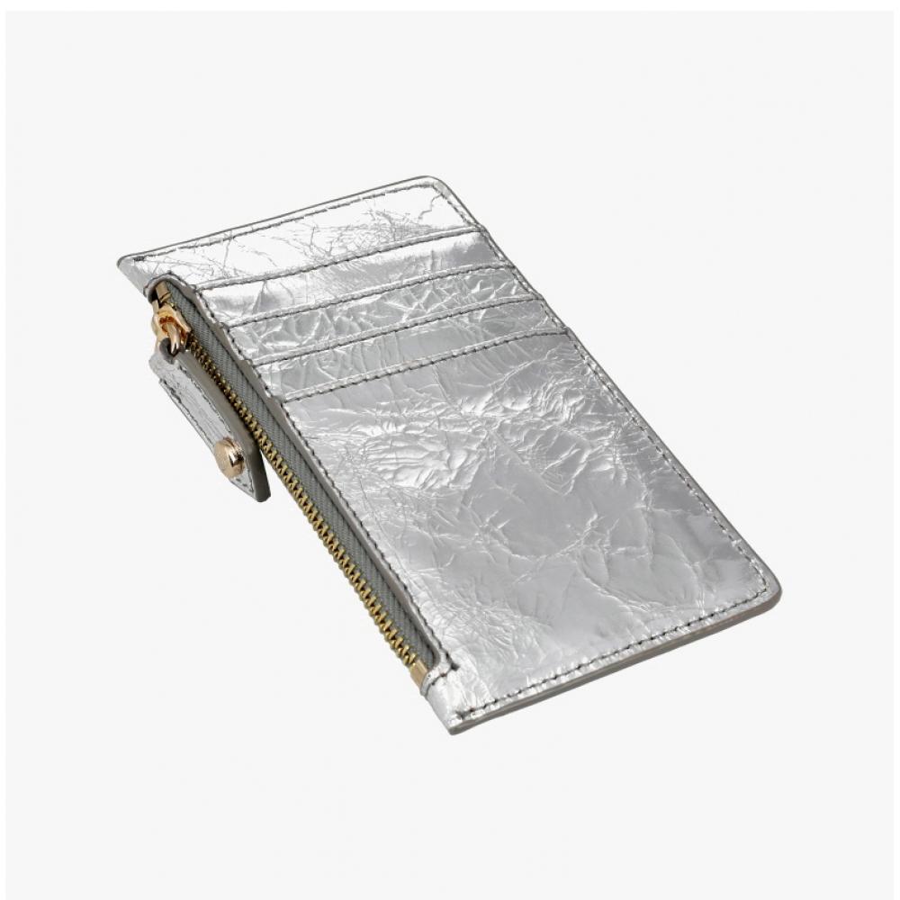 Vivienne Westwood Metallic Crinkle Slim Long Zipper Card Wallet 54020004w L00a7 Q401