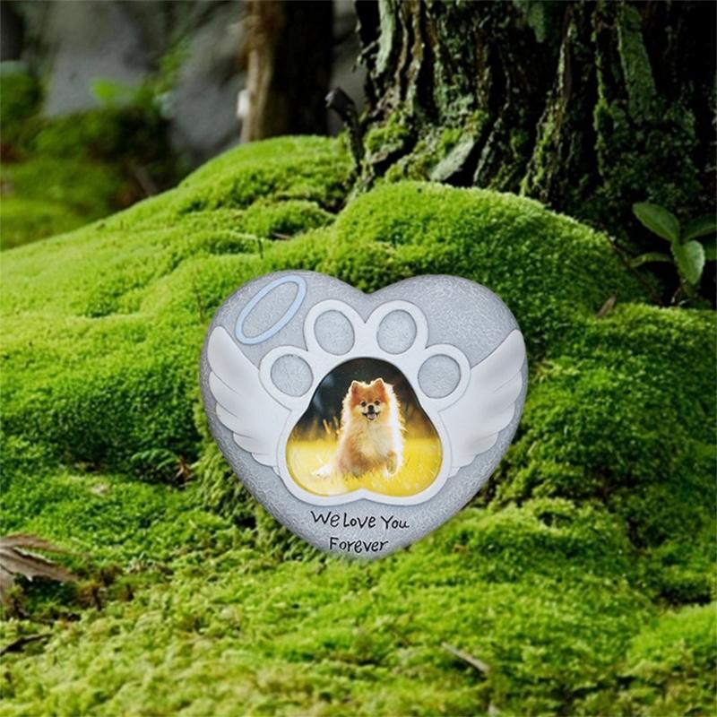 Heart Shape Memorials Pet Tombstones Weatherproofed Pet Remembrances Tombstones for Dog Cats Sympathy Gift