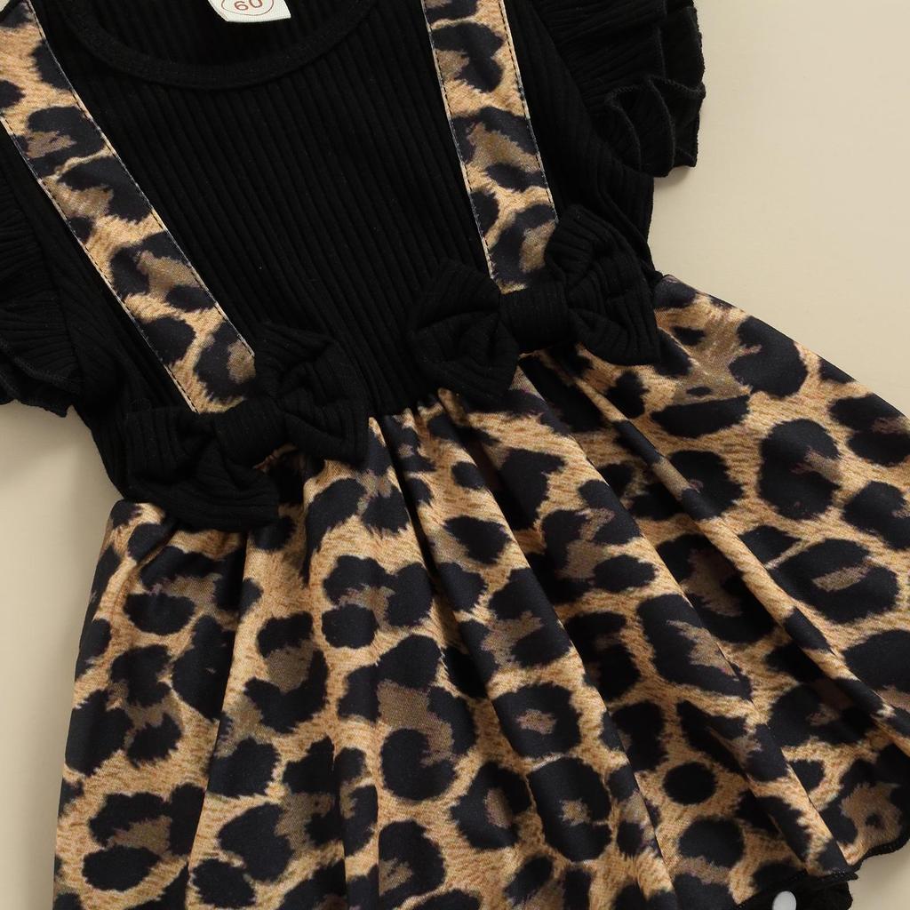 Salopetă de vară pentru bebeluși pentru bebeluși, mânecă cu volană, rochie cu imprimeu floral, body mozaic + bentiță cu fundă