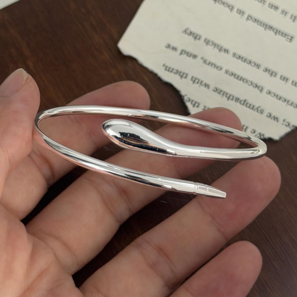 Xiaomi 100% Solid 925 Sterling Silver Metal Bracelet for Women Vintage Handmade Simple Bar Twist Bracelet Birthday Gift Party
