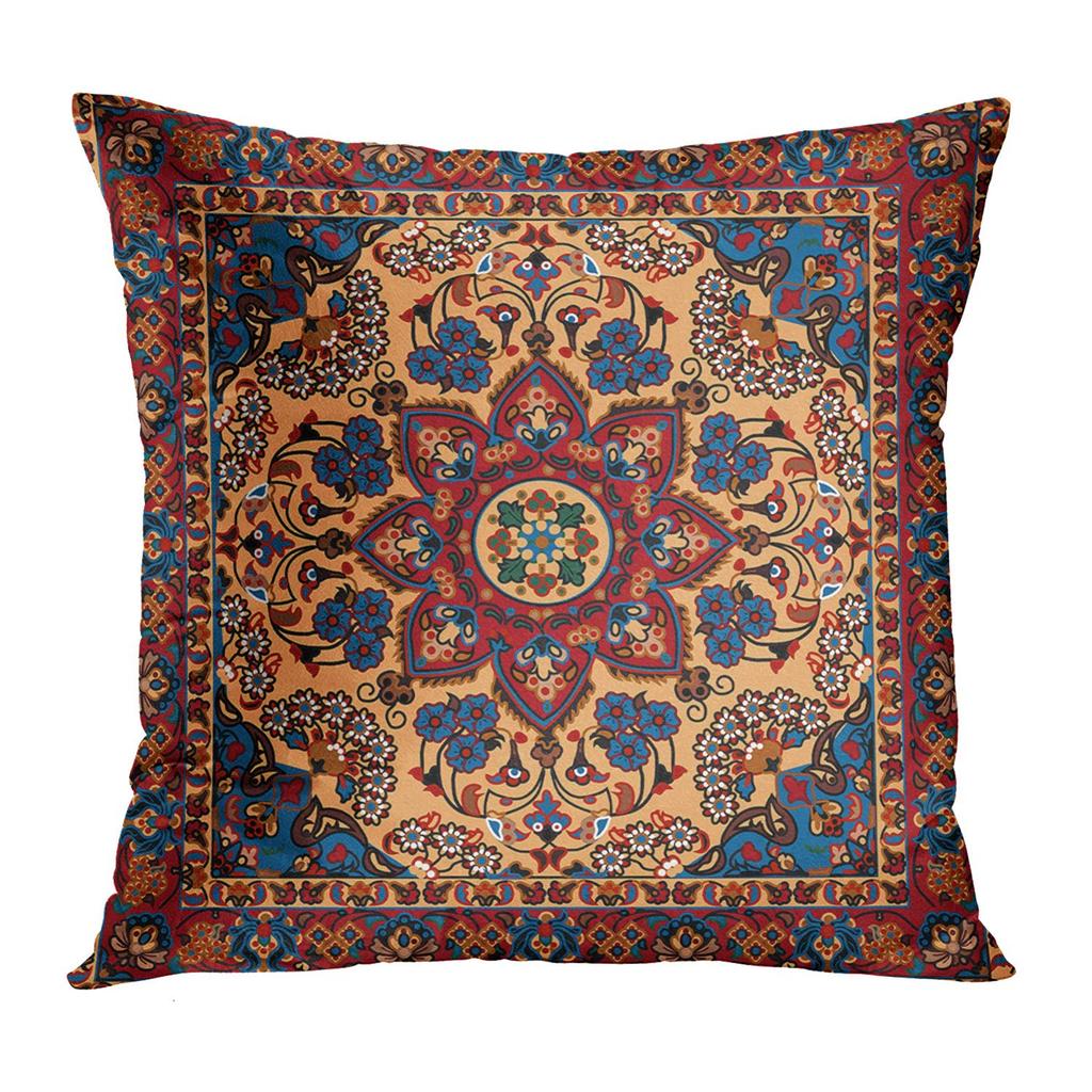 Red Moroccan Ethnic Pattern Petal Short Plush Pillowcase Sofa Cushion Cover Home Decoration Can Be For You 40X40