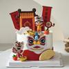 Boy and Girl Lion Dance Doll Chinese Style Lion Dance Ornaments  Cake Decoration
