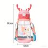 600ml Kids Water Sippy Cup Antler Creative Cartoon Baby Cups with Straws Leakproof Water Bottles Outdoor Childrens Cup