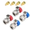 R134A Adapter Set Cooling Systems Maintenance Set High and Low Pressure Quick Coupling Adapters Set Brass Texture