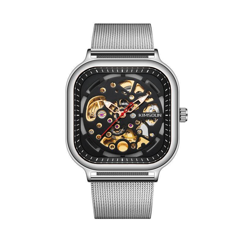 KIMSDUN Herrenuhr Top Marke Luxusuhr Mode Quadratisch Automatik Mechanisch Tafelschliff Herrenuhr