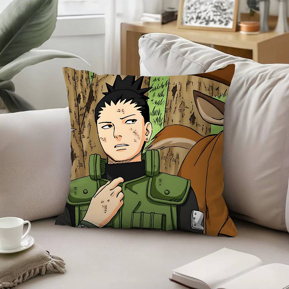 Cool NNara Shikamaru Pillow Case Sofa And Living Room Decorative Cushion Covers Dustproof And Miteproof Invisible Zipper