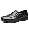2025 summer new men's hollow sandals first layer cowhide middle-aged and elderly father shoes breathable casual shoes overshoes