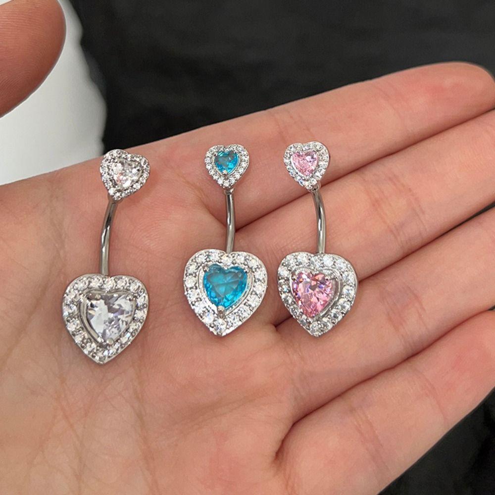 Edelstahl Zirkon Bauchnabelring Strass Körperpiercing Schmuck Damen