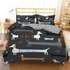 Funny Dachshund Duvet Cover Full King Size Sausage Dog Bedding Set Cartoon Pet Puppy Comforter Cover Kawaii Animal Bedclothes