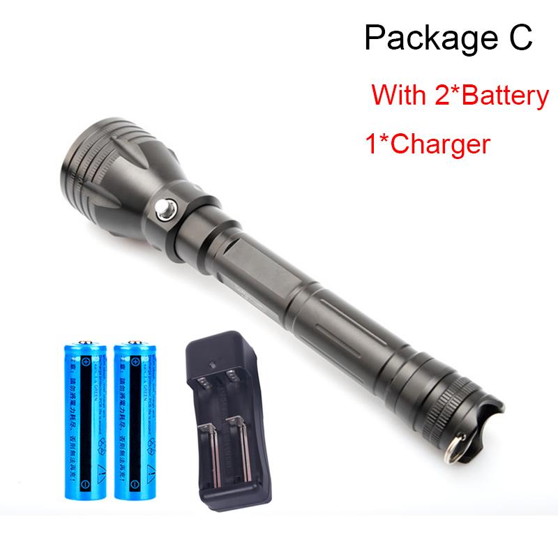 D2 IPX8 LED Underwater Scuba Lamp Diving Flashlight Torch Diving Equipment 100m Waterproof 18650 Light Suit Swimming Lantern