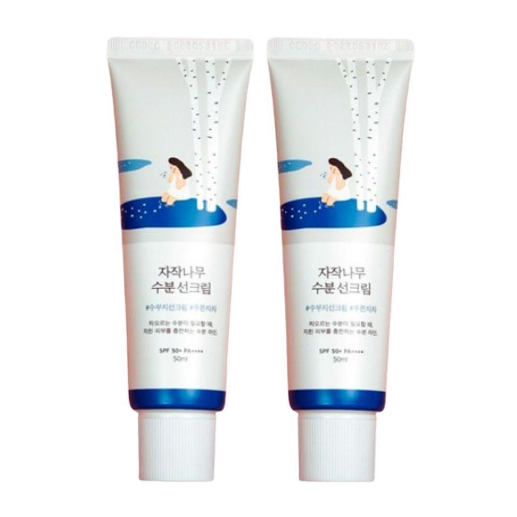 ROUND LAB Birch Juice Moisturizing Sun Cream SPF50+ PA++++ Hydrating UV Protection 50ml X2
