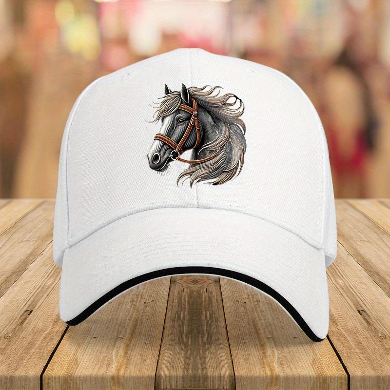 Horse Head Equestrian Graphic Baseball Cap Polyester Adult Outdoor Adjustable Sun Protection