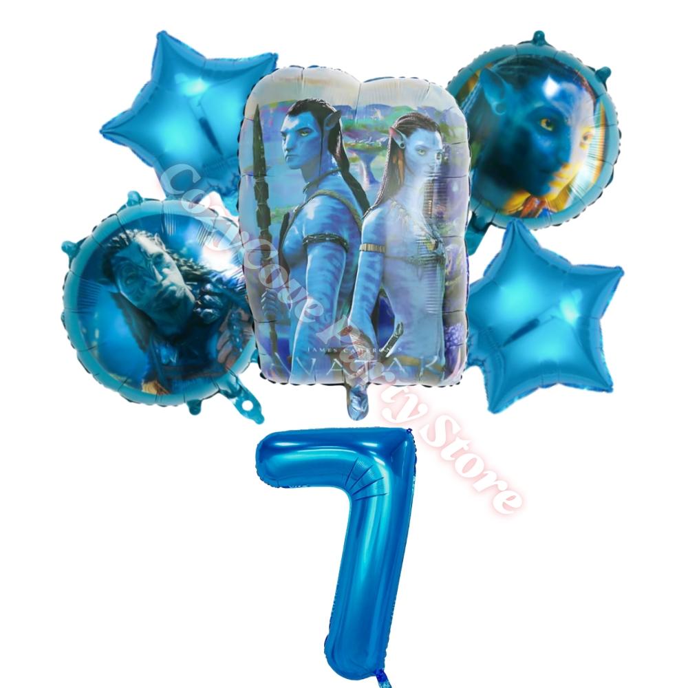 New Avatar Birthday Party Decoration Tableware Avatar 2 Balloons Set Plate Cup Gift Bags For Kids Boy Party Favors Photo Booth