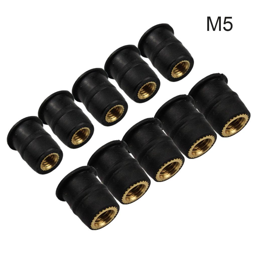 10Pcs Universal M4/M5/M6 Rubber Well Nuts Blind Fastener for Motorbike Windcreen Motorcycle Modification Tools