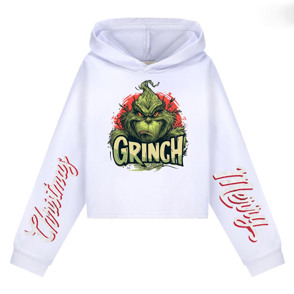 Kids' Casual Fashion Christmas Printed Long Sleeve Hooded Sweatshirt (No Drawstring)