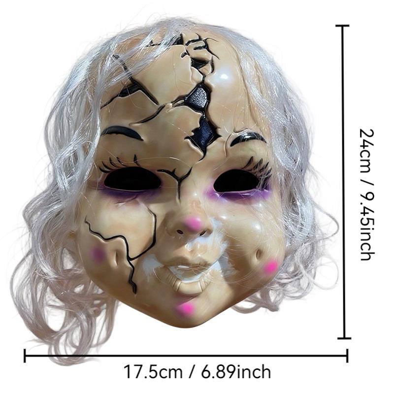 1Pcs Scary Ghost Mask Costume Props Chucky Ghost Doll Mask Halloween Full Face Helmet Masquerade Scary Cosplay Party Headwear