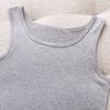 Women Plus Size Solid Color Round Neck Vest Sleeveless Top