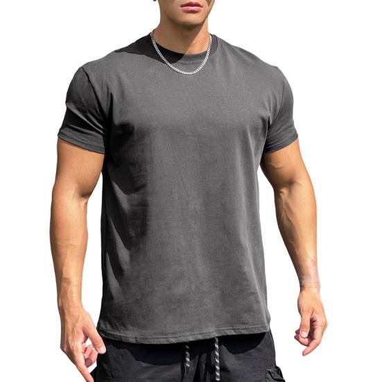 Men's Loose Fit Athletic T-Shirts Summer Crew Neck Short Sleeve Top Outdoor Workout Tee Casual Basic Tops for Daily Life Sports Street