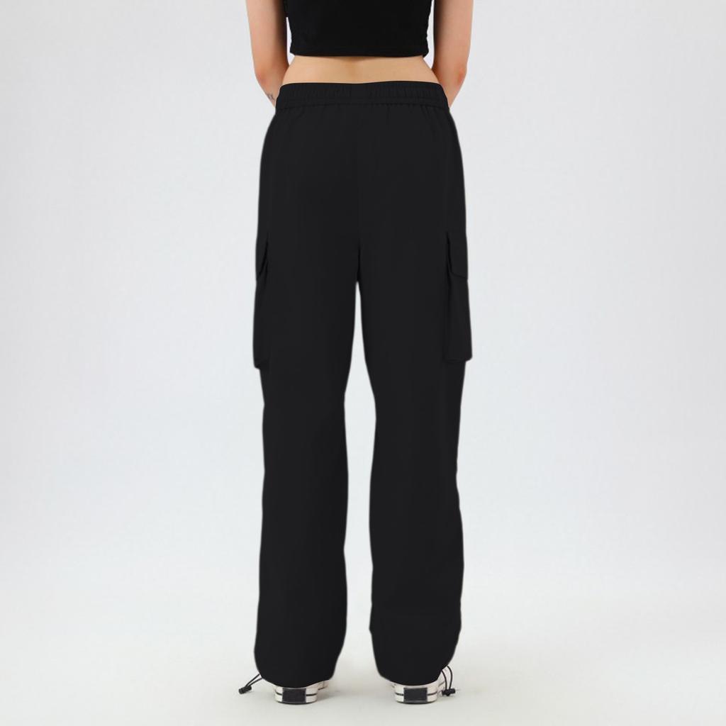 Dámské módní široké parašutistické cargo kalhoty s vysokým pasem, horolezecké sportovní volné kalhoty