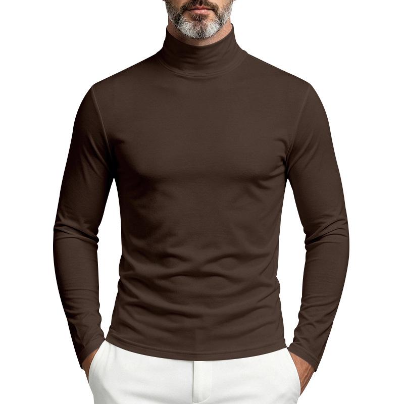 Men S Autumn Winter Slim Fit Half Mock Neck Long Sleeve T Shirt
