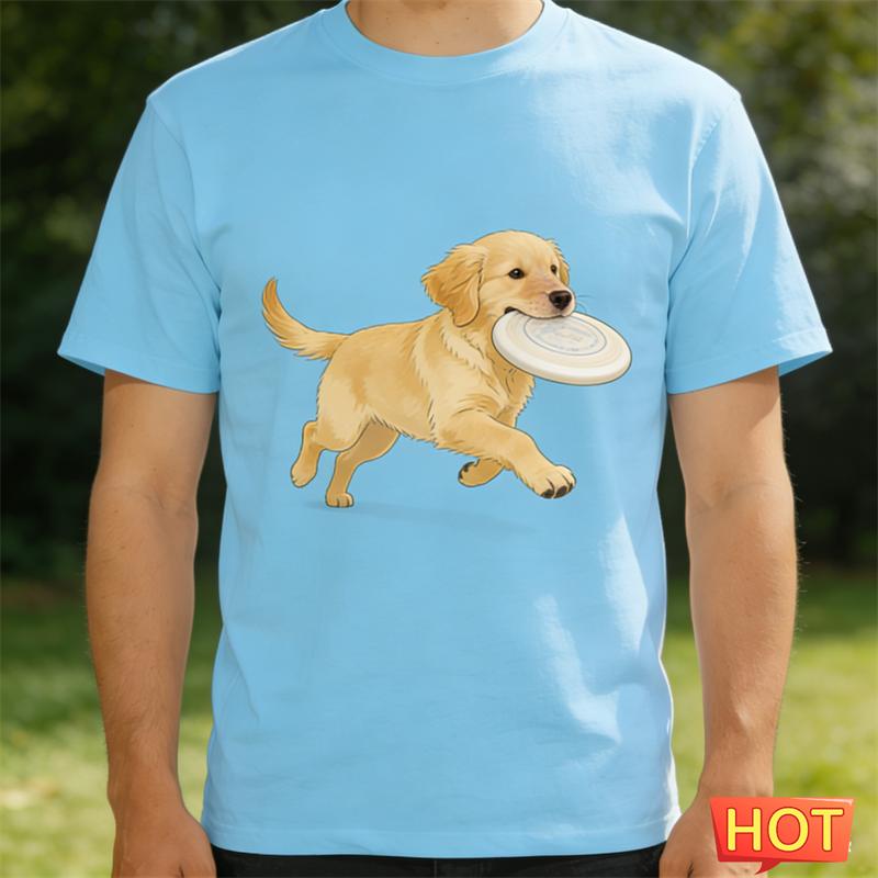 Funny Golden Retriever Graphic T Shirts For Men Summer Fashion Cute Dog 3D Printed T-shirts Casual Oversized Crew Neck Tees Tops